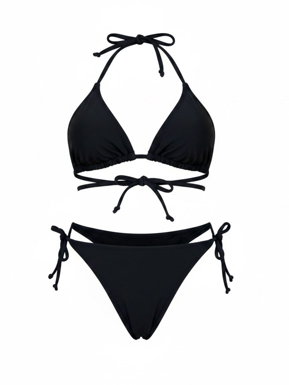 Black Halter Bikini Set
